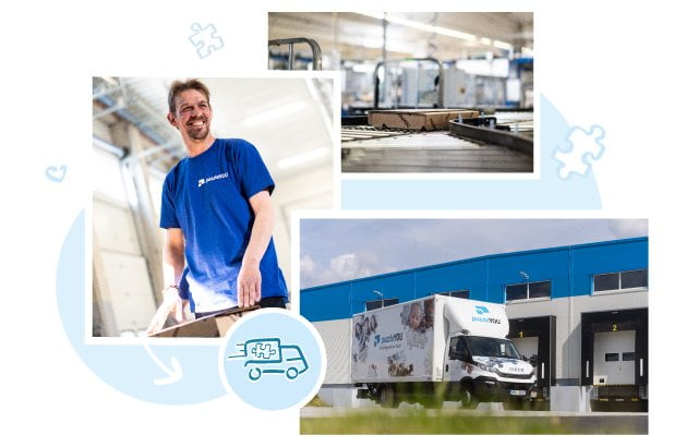 Empleados competentes organizan el envío de nuestros Puzzles a 23 países actualmente. En Europa o América del Norte: El Puzzle-puzzleYOU estará contigo en pocos días.