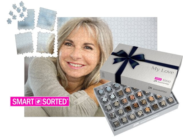 Caja "Lazo de regalo azul"