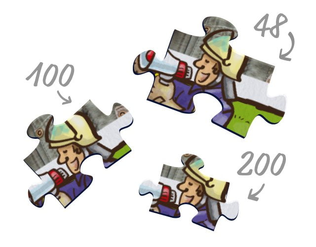 Tamaño de las piezas del puzzle